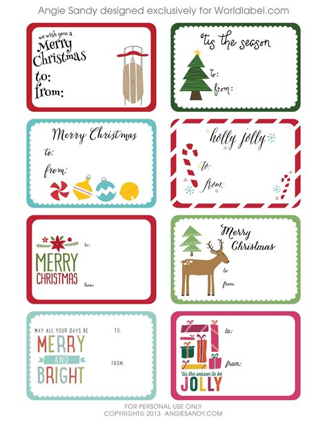 Free Printable Christmas Gift Labels