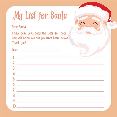 Free Printable Christmas List To Santa