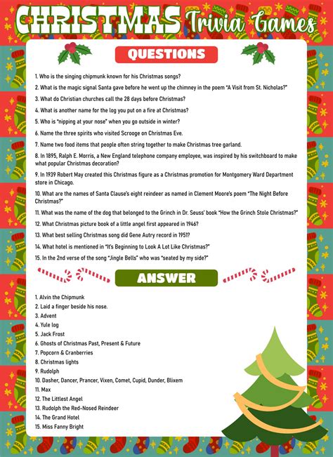 Free Printable Christmas Trivia Game