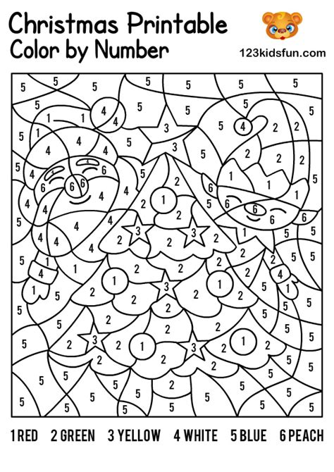 Free Printable Color By Number Christmas Sheets
