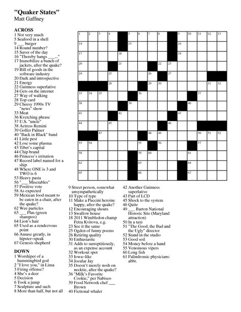Free Printable Crosswords La Times