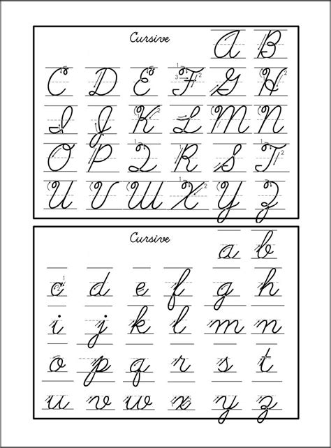 Free Printable Cursive Letters