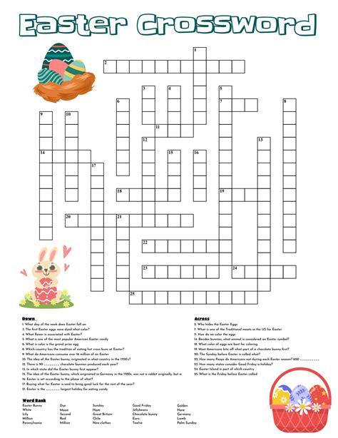 Free Printable Easter Crossword Puzzles For Adults Printable