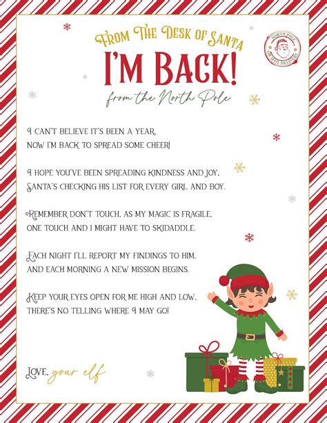 Free Printable Elf On The Shelf Letter