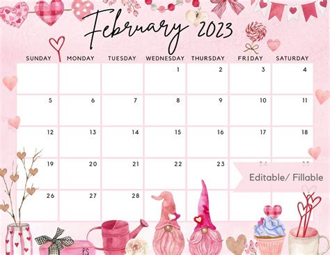 Free Printable Feb Calendar