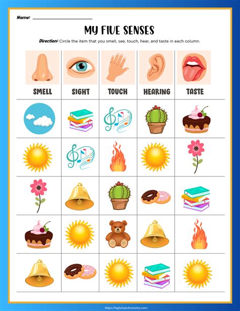 Free Printable Five Senses Worksheets