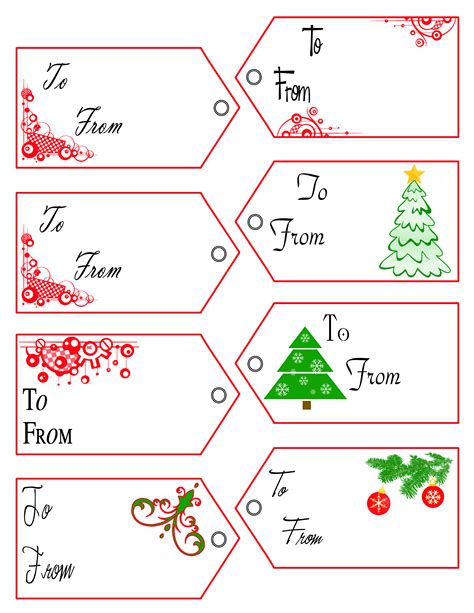 Free Printable Gift Label Templates