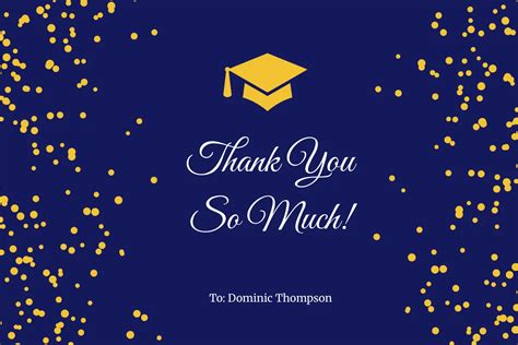 Free Printable Graduation Thank You Card Template