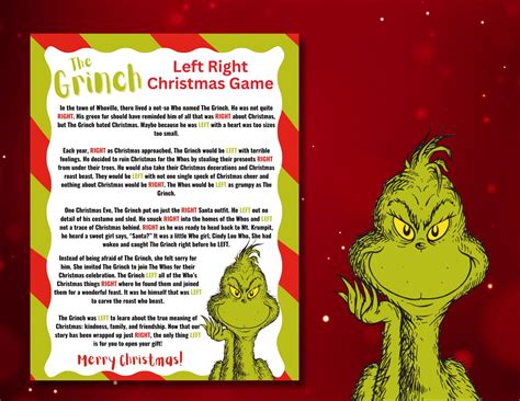 Free Printable Grinch Left Right Game