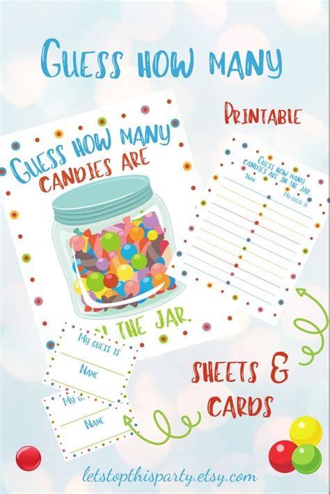 Free Printable Guess How Many Candies In The Jar