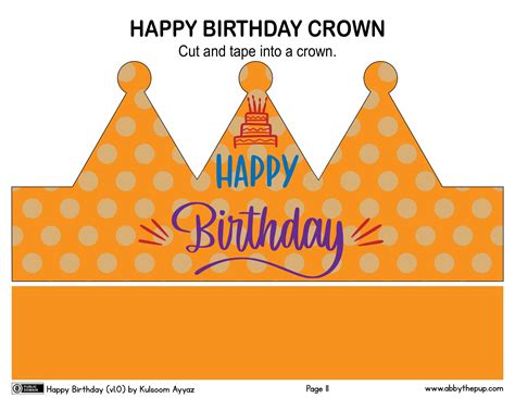 Free Printable Happy Birthday Crown Printable