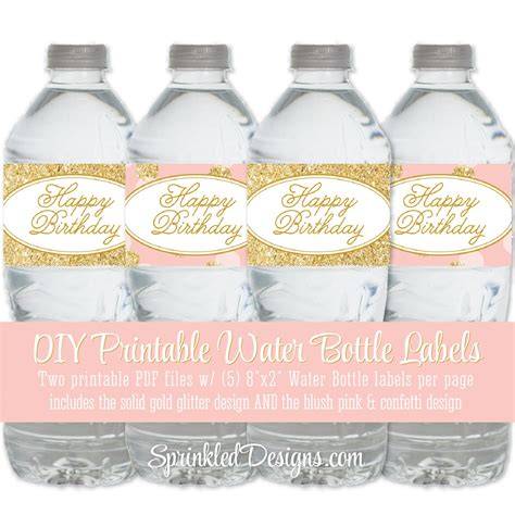 Free Printable Happy Birthday Water Bottle Labels