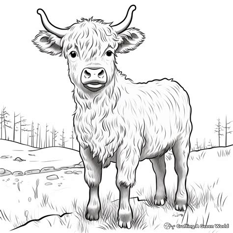 Free Printable Highland Cow Coloring Pages
