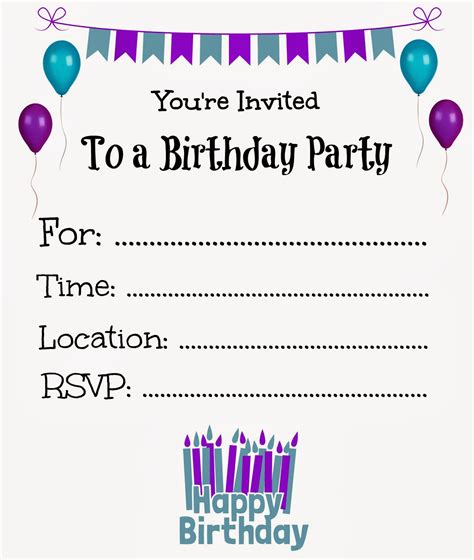 Free Printable Invites Birthday Party