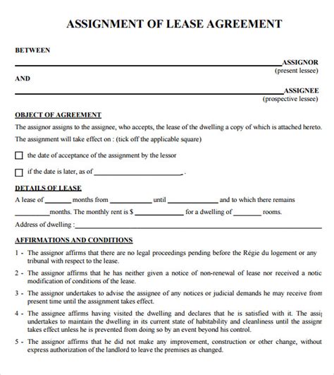 Free Printable Lease Agreement Template