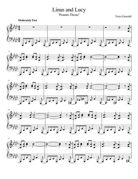 Free Printable Linus And Lucy Sheet Music Easy