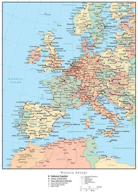Free Printable Map Of Western Europe