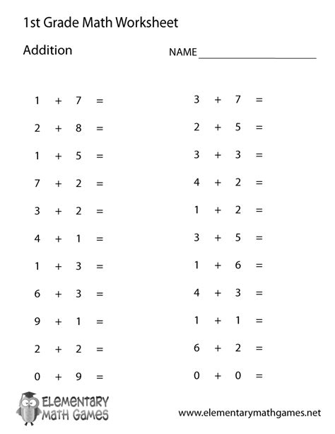 Free Printable March Addition Worksheets For First Grade