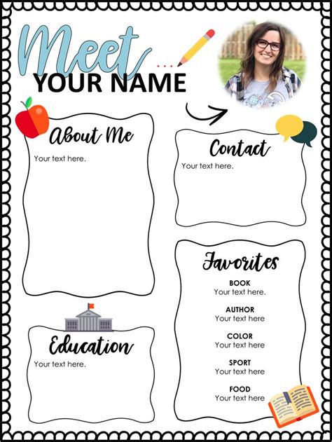 Free Printable Meet The Teacher Template