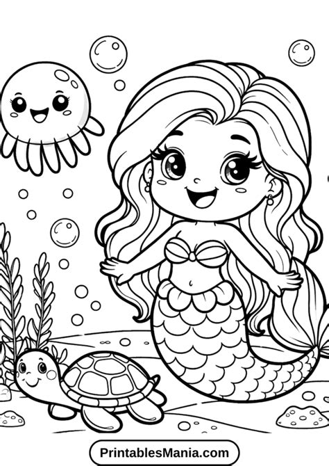 Free Printable Mermaid Color Pages