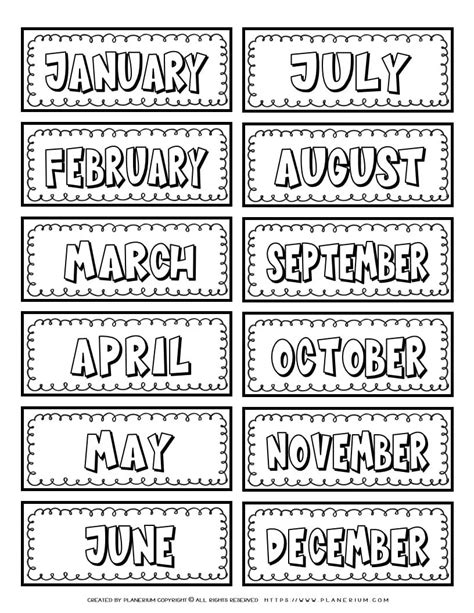 Free Printable Months Of The Year Labels