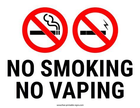 Free Printable No Smoking Or Vaping Signs