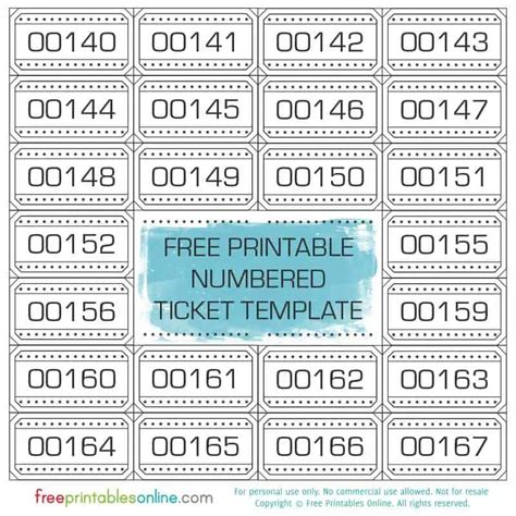 Free Printable Numbered Raffle Tickets