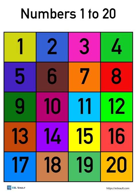 Free Printable Numbers 1 20