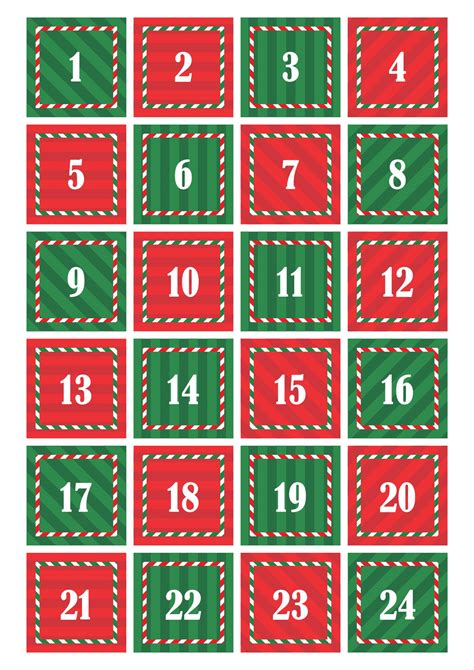 Free Printable Numbers For Advent Calendar