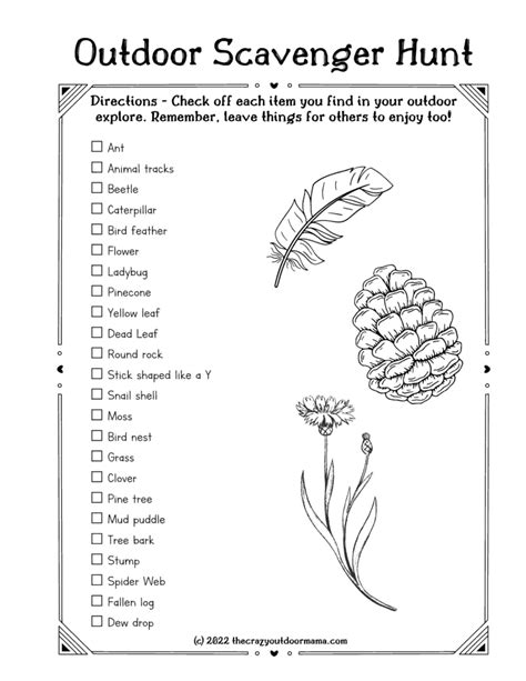 Free Printable Outdoor Scavenger Hunt