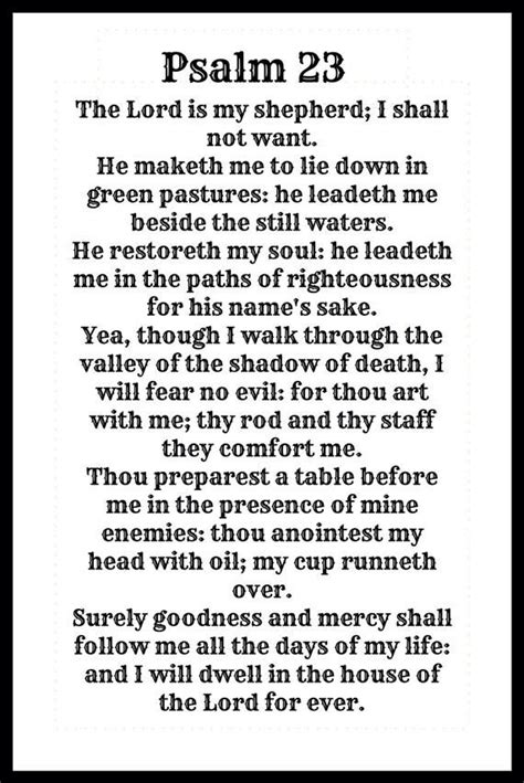 Free Printable Psalm 23 Kjv Printable
