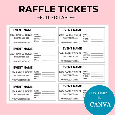 Free Printable Raffle Ticket Template
