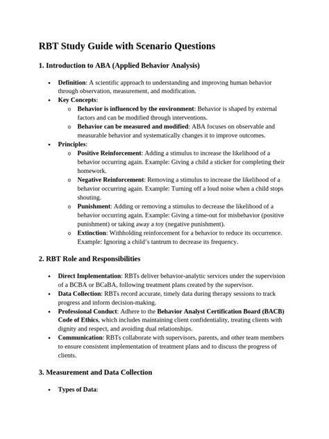 Free Printable Rbt Study Guide