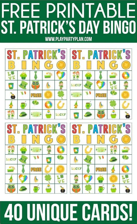 Free Printable Saint Patricks Day Bingo