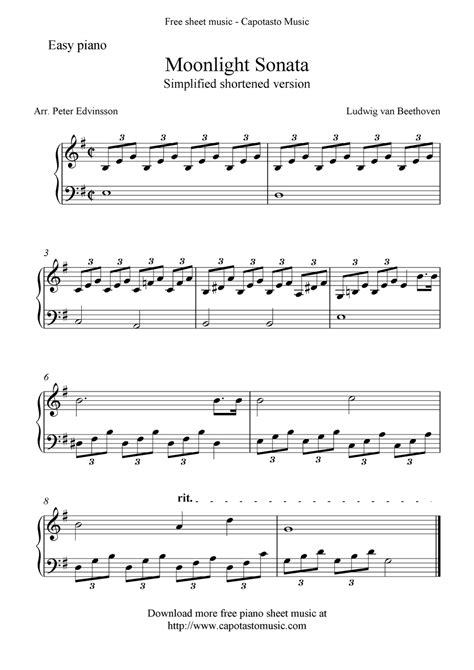 Free Printable Sheet Music For Piano Beginners
