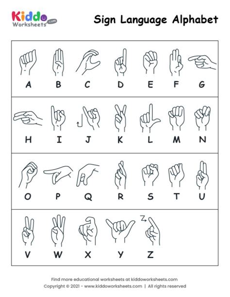 Free Printable Sign Language