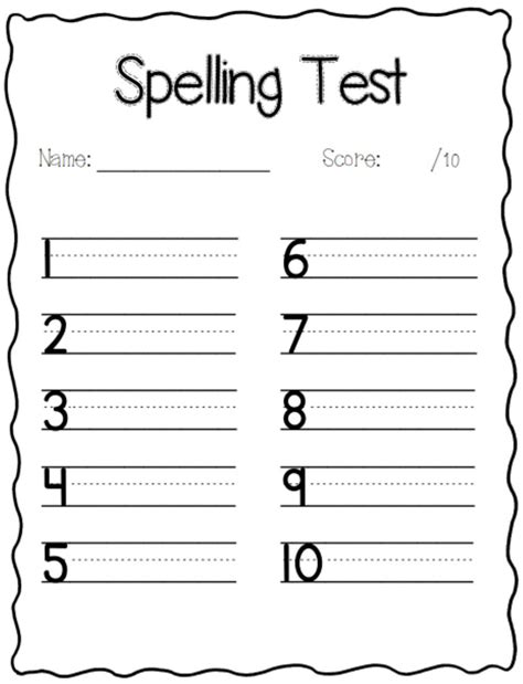 Free Printable Spelling Sheets