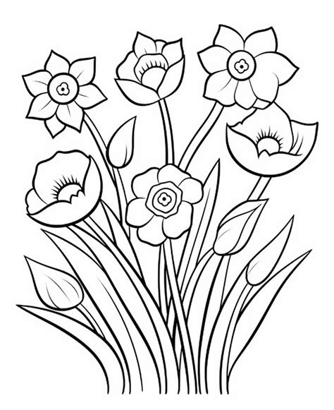 Free Printable Spring Flowers Coloring Pages