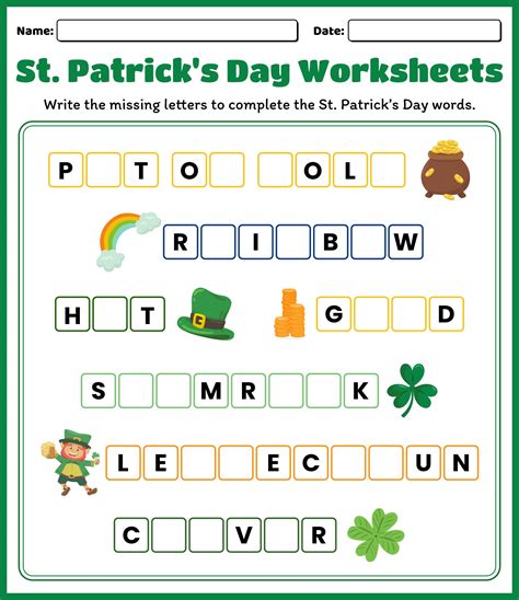 Free Printable St Patrick's Day Worksheets