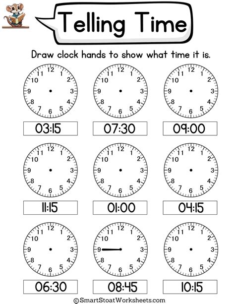 Free Printable Telling Time Sheets
