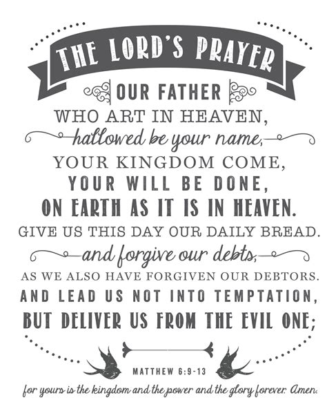 Free Printable The Lords Prayer