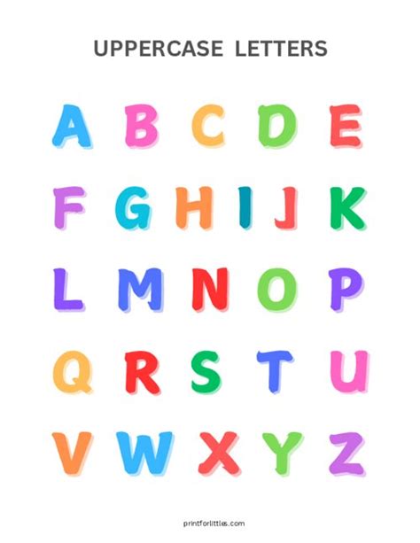 Free Printable Uppercase Letters