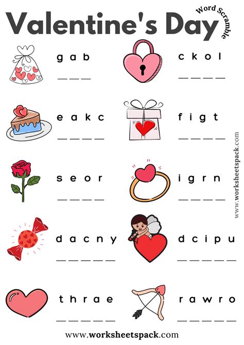 Free Printable Valentine Day Worksheets