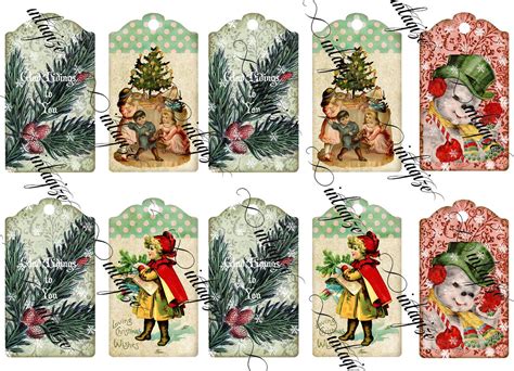 Free Printable Vintage Christmas Tags