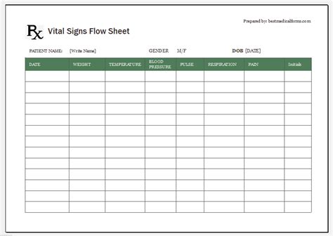 Free Printable Vital Signs Sheet Nursing