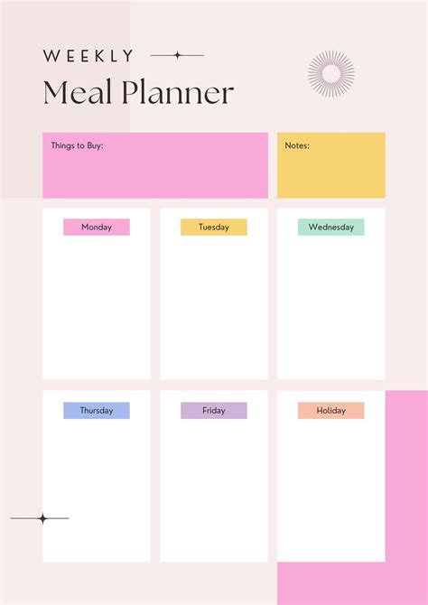 Free Printable Weekly Menu Cute Meal Planner Printable