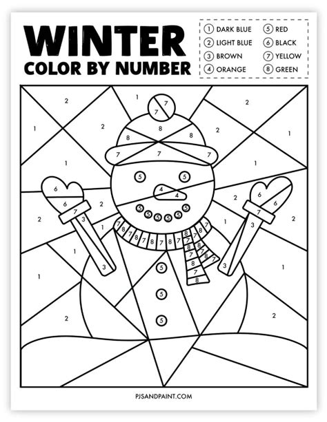 Free Printable Winter Color By Number