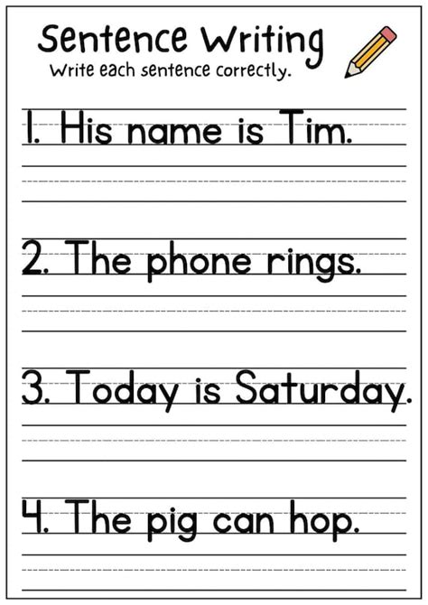 Free Printable Worksheets For Writing