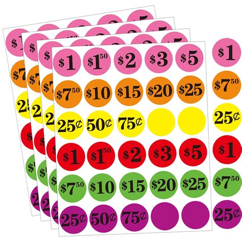 Free Printable Yard Sale Price Stickers