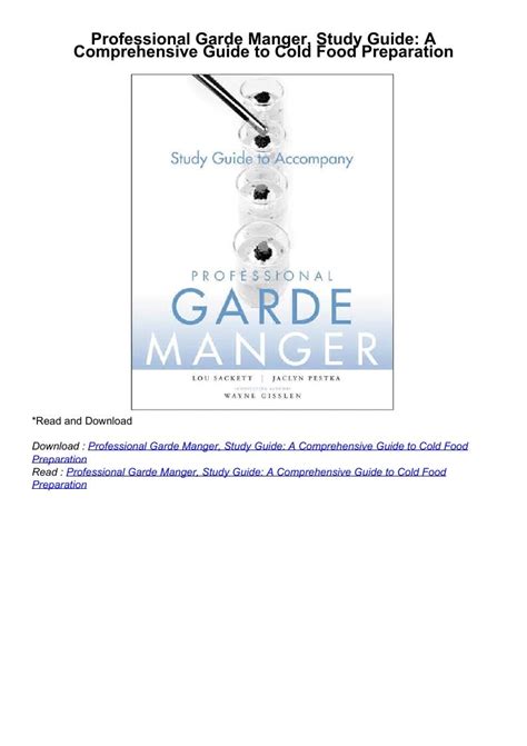 Free Professional Garde Manger Pdf Download PDF